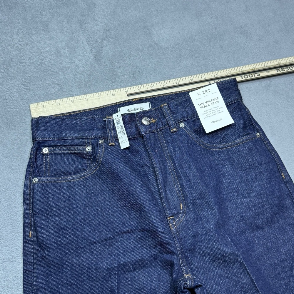 Madewell High-Rise Wide-Leg Jeans in Deep Indigo Blue - Picture 4 of 8